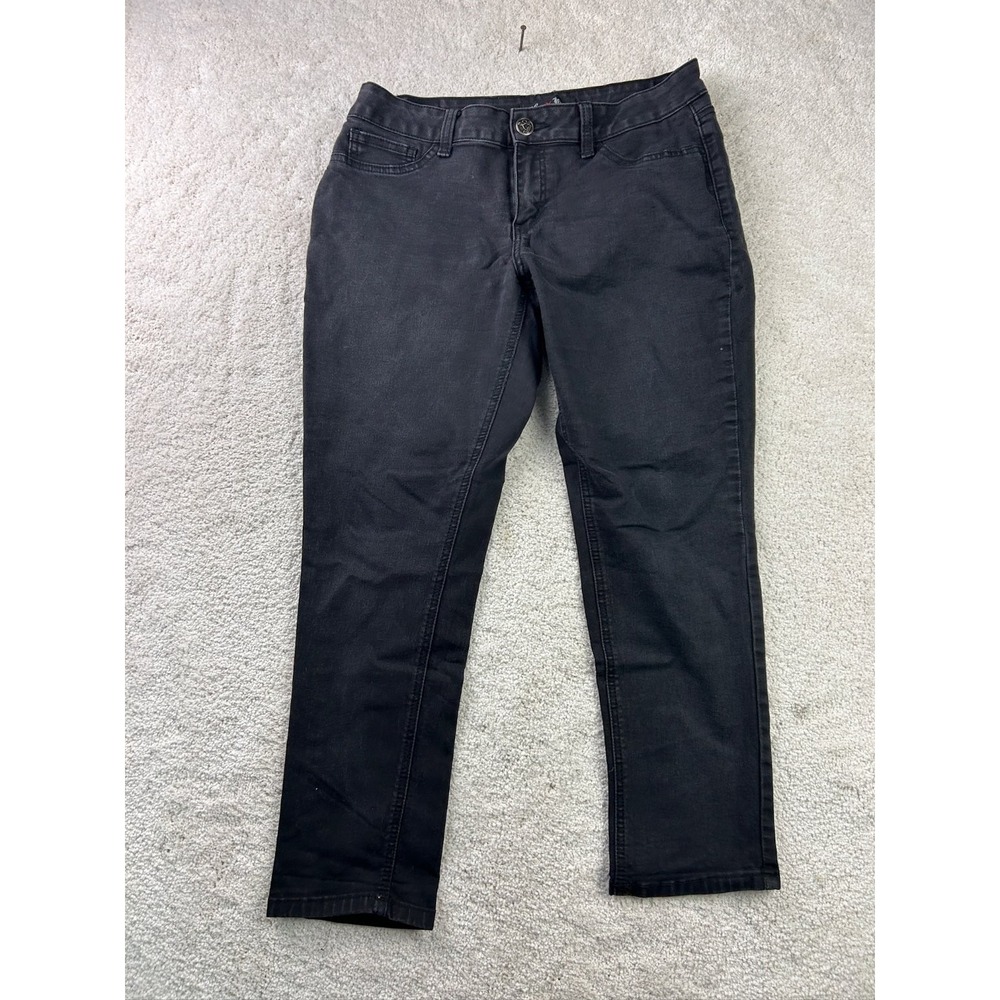 Love Indigo Women's Black Skinny Jeans Size 8 Stretch Cotton Blend‎